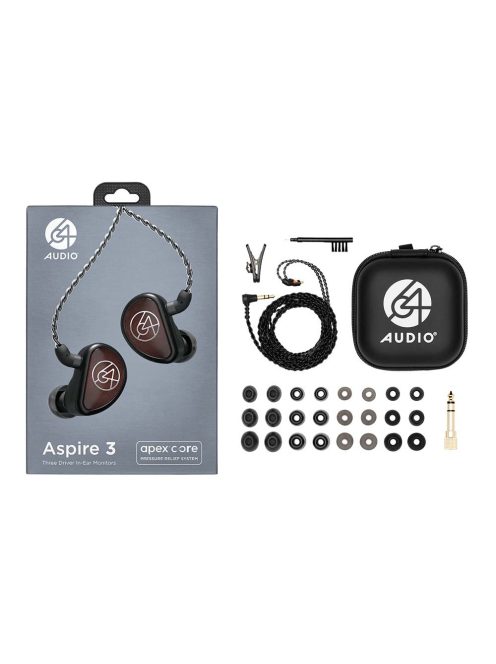 64 AUDIO ASPIRE 3 - Monitor intraauricular audiofil universal hibrid cu trei drivere
