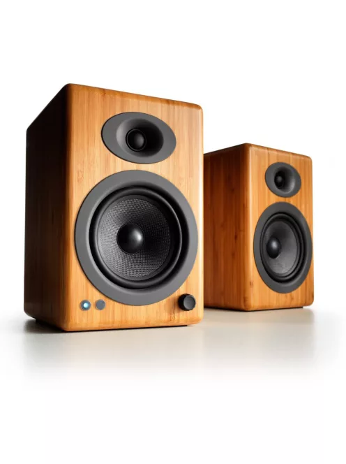 AUDIOENGINE A5+ BT - Sistem de difuzoare Premium Powered fără fir cu Bluetooth 5 și aptX HD - Bambus