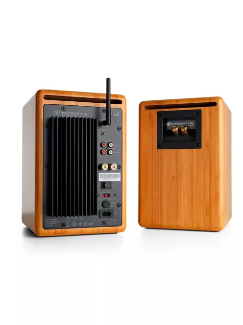 AUDIOENGINE A5+ BT - Sistem de difuzoare Premium Powered fără fir cu Bluetooth 5 și aptX HD - Bambus