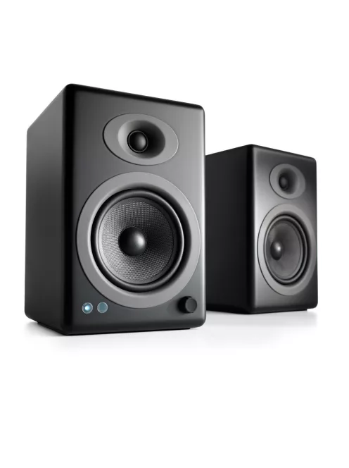 AUDIOENGINE A5+ BT - Sistem de difuzoare Premium Powered fără fir cu Bluetooth 5 și aptX HD - Negru satinat