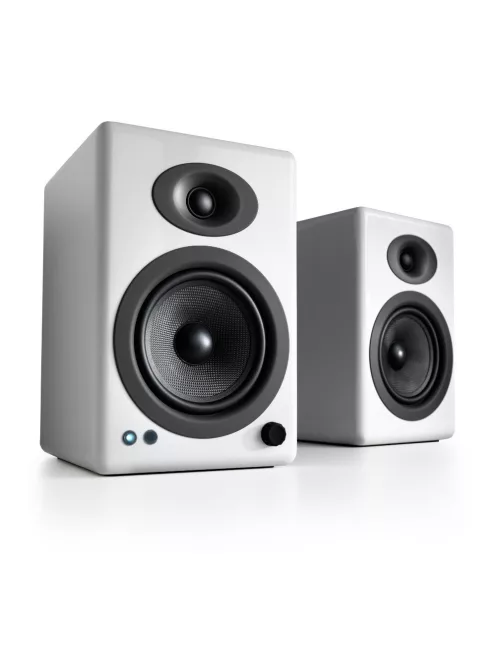 AUDIOENGINE A5+ BT - Sistem de difuzoare Premium Powered fără fir cu Bluetooth 5 și aptX HD - Alb lucios