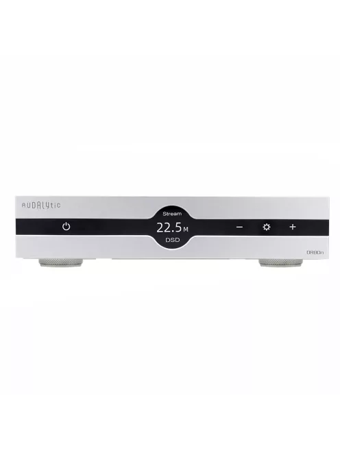 AUDALYTIC DR80N - DAC Streamer R2R de birou Roon Bridge AirPlay Bluetooth aptX HD LDAC PCM 32bit/768kHz DSD2048 - Argint