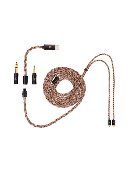 CAMPFIRE AUDIO GRAND LUNA - Căști monitor in-ear hibride cu difuzoare planare și două BA cu cablu Litz MMCX modular argint-cupru 32bit 384kHz DSD256