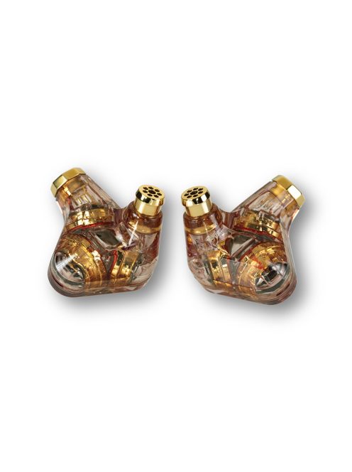 CAMPFIRE AUDIO TRIFECTA AMBER RADIANCE - Trei căști in-ear cu trei drivere dinamice și cabluri MMCX.