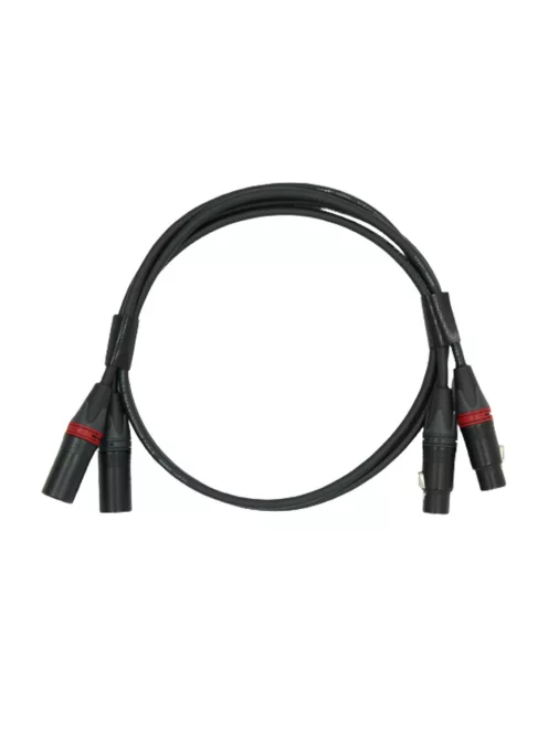 NEUTRINO XLR (F) - XLR (M) CABLE - Pereche de cabluri de interconectare HiFi Mogami cu conectori de aur Neutrik XLR de la femela la masculul XLR - 1,5m