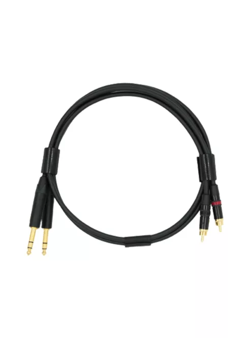 NEUTRINO TRS (M) - RCA (M) CABLE - Pereche de cabluri de interconectare HiFi Mogami cu conectori de aur Neutrik 6.35mm TRS de mascul la RCA de mascul - 2m