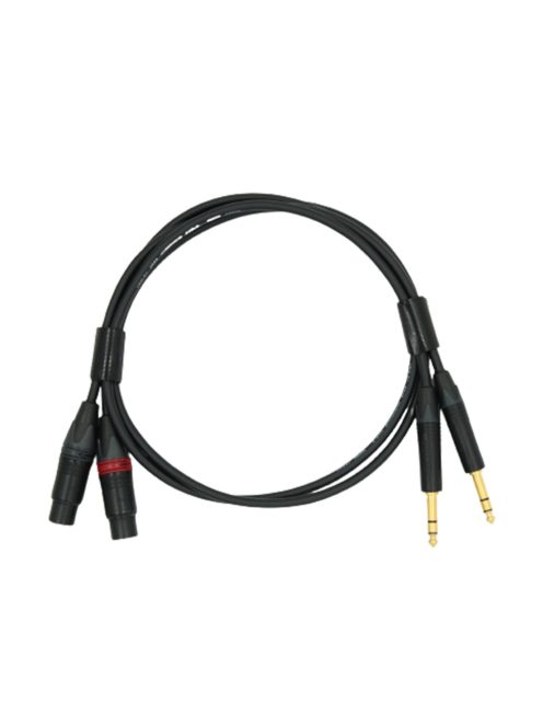 NEUTRINO TRS (M) - XLR (F) CABLE - Pereche de cabluri de interconectare HiFi Mogami cu conectori de aur Neutrik 6.35mm TRS de mascul la XLR de femela - 1,5m