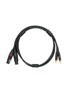   NEUTRINO XLR (F) - RCA (M) CABLE - Pereche de cabluri de interconectare HiFi Mogami cu conectori de aur Neutrik XLR de femela la RCA de mascul - 1m