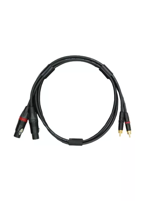 NEUTRINO XLR (F) - RCA (M) CABLE - Pereche de cabluri de interconectare HiFi Mogami cu conectori de aur Neutrik XLR de femela la RCA de mascul - 1,5m