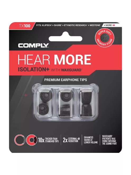 COMPLY ISOLATION PLUS TX-100 - Sfaturi cu spumă cu memorie pentru căști - ASST