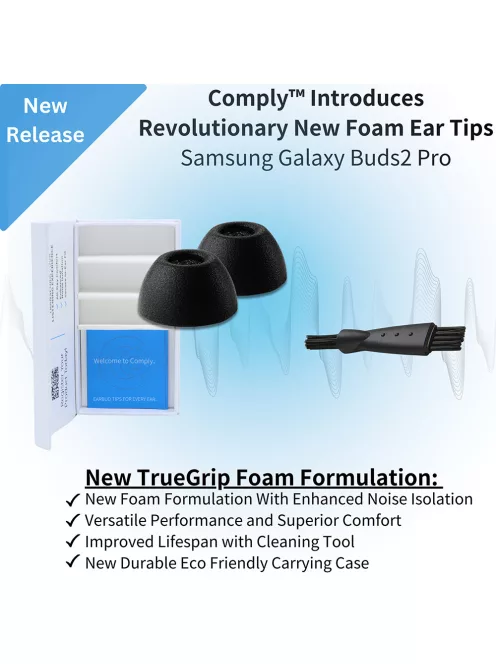COMPLY TRUEGRIP PREMIUM PENTRU SAMSUNG GALAXY BUDS2 PRO - Perne din spumă cu memorie pentru căștile Samsung Galaxy Buds2 Pro - L