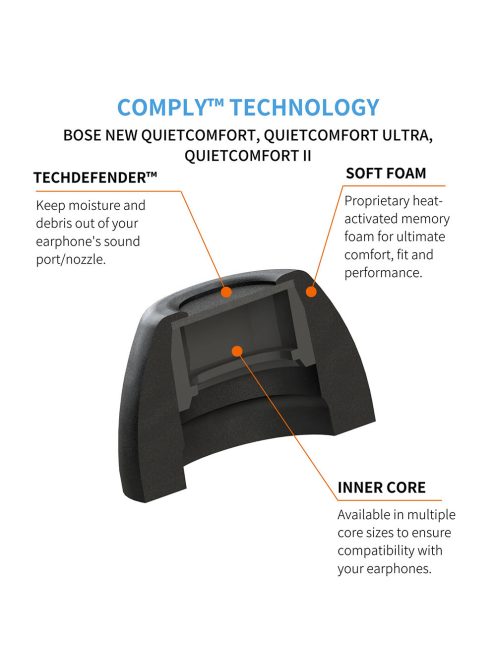 COMPLY TRUEGRIP PENTRU BOSE QUIETCOMFORT - Vârfuri de ureche din spumă cu memorie pentru căștile Bose QuietComfort I-II și Ultra - ASST