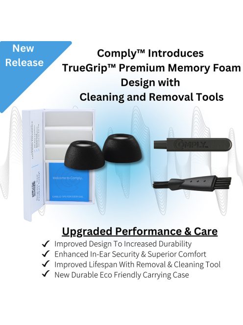 COMPLY TRUEGRIP PREMIUM PENTRU APPLE AIRPODS PRO GEN 1 ȘI 2 - Vârfuri din spumă cu memorie pentru Apple AirPods Gen 1 și 2 - M