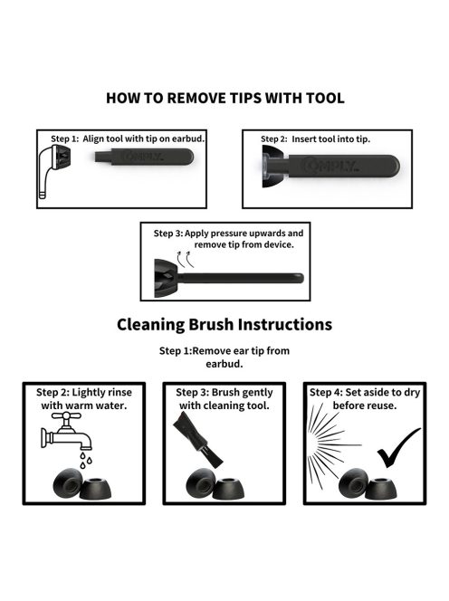 COMPLY TRUEGRIP PREMIUM PENTRU APPLE AIRPODS PRO GEN 1 ȘI 2 - Vârfuri din spumă cu memorie pentru Apple AirPods Gen 1 și 2 - M