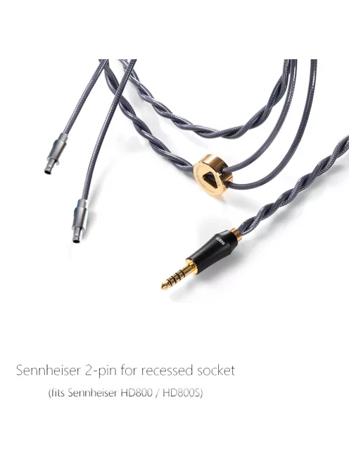 DD HIFI BC150B 2-PIN ADÂNCIT - Cablu de căști argintiu simetric cu conector de 4.4mm - 295cm