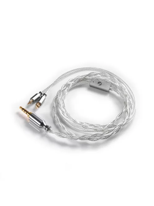 DD HIFI M120A - Cablu de căști din cupru placat cu argint Litz cu mufă universala de 3,5 mm, telecomandă și microfon - 2-Pin