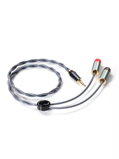 DD HIFI RC30A - Cablu de semnal stereo cu mufă de 3,5 mm și 2 mufe RCA, cu conectori placati cu aur - 60cm