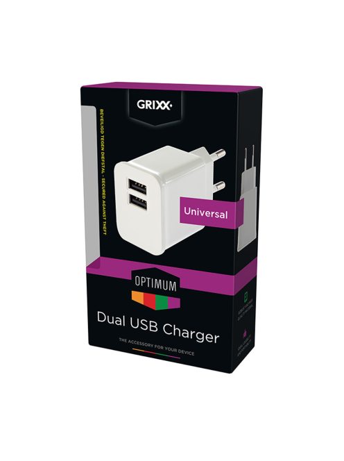 GRIXX OPTIMUM - Adaptor de alimentare de perete cu două USB