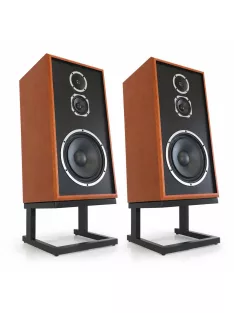   KLH MODEL FIVE - pereche de boxe Hi-Fi cu suspensie acustică închisă, 3-căi, cu bază înclinată - Mahon din Africa de Vest