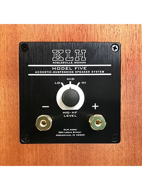 KLH MODEL FIVE - pereche de boxe Hi-Fi cu suspensie acustică închisă, 3-căi, cu bază înclinată - Mahon din Africa de Vest