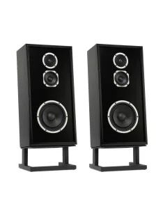   KLH MODEL FOUR - pereche de difuzoare Hi-Fi închise, cu suspensie acustică pe 3 căi, cu bază înclinată - Frasin Negru