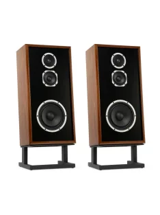   KLH MODEL FOUR - pereche de difuzoare Hi-Fi închise, cu suspensie acustică pe 3 căi, cu bază înclinată - Nuc Englezesc