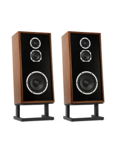   KLH MODEL FOUR - pereche de difuzoare Hi-Fi închise, cu suspensie acustică pe 3 căi, cu bază înclinată - Nuc Englezesc