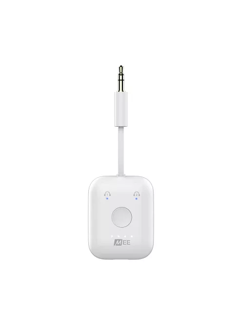 MEE AUDIO CONNECT AIR - Adaptor și transmițător audio wireless în zbor pentru AirPods și alte căști Bluetooth cu latență redusă aptX - Alb