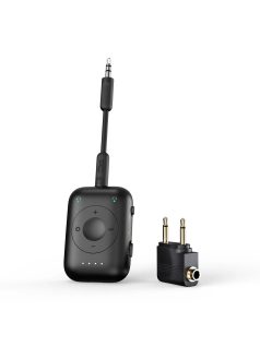   MEE AUDIO CONNECT AIR PRO - Transmițător și receptor audio wireless cu aptX Low Latency pentru zbor și ascultare de muzică acasă - Negru