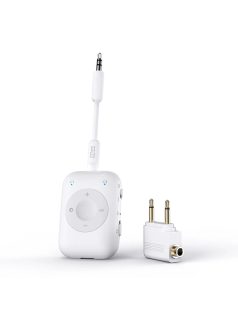   MEE AUDIO CONNECT AIR PRO - Transmițător și receptor audio wireless cu aptX Low Latency pentru zbor și ascultare de muzică acasă - Alb
