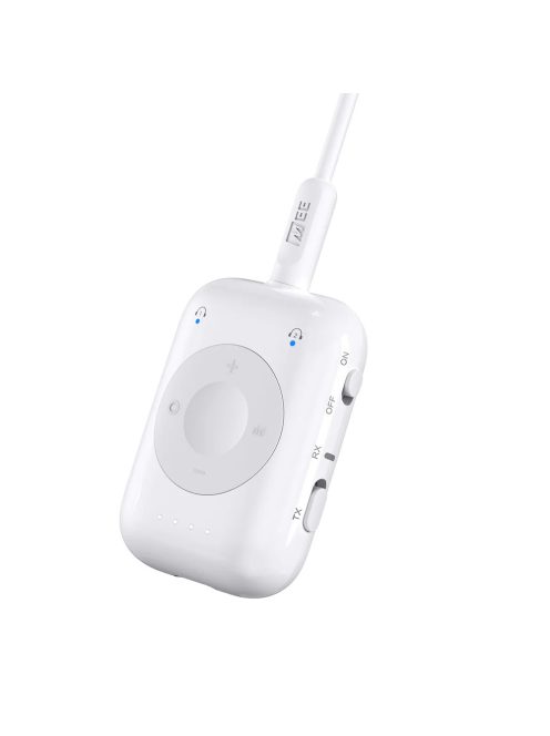 MEE AUDIO CONNECT AIR PRO - Transmițător și receptor audio wireless cu aptX Low Latency pentru zbor și ascultare de muzică acasă - Alb