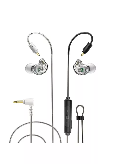 MEE AUDIO M6 PRO - Căști monitor in-ear universale cu  izolare a zgomotului, cablu detașabil - Transparent