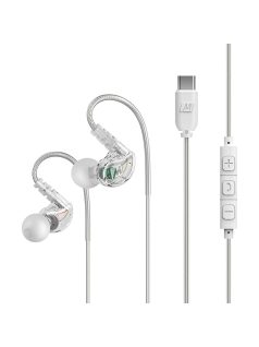   MEE AUDIO M6-USB - Căști sport In-Ear Memory Wire cu conector Type-C - Transparent