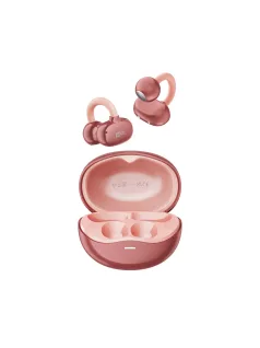   MEE AUDIO PEBBLES AIR - Complet wireless, cu agățare pe ureche (earclip), design deschis, căști Bluetooth 5.3 cu IPX4 și conectivitate multipunct - Aur Roz
