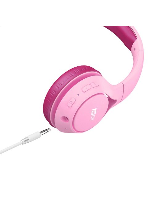 MEE AUDIO KIDJAMZ KJ45BT - Căști Bluetooth de ascultare sigură pentru copii cu limitator de volum și microfon - Roz