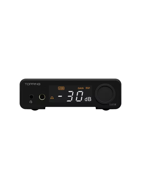 TOPPING DX1 II - DAC de birou și amplificator pentru căști 32bit 384kHz DSD256 PEQ - Negru