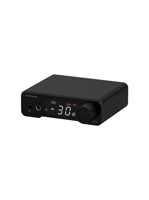 TOPPING DX1 II - DAC de birou și amplificator pentru căști 32bit 384kHz DSD256 PEQ - Negru