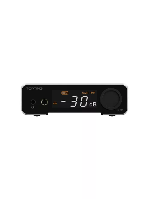TOPPING DX1 II - DAC de birou și amplificator pentru căști 32bit 384kHz DSD256 PEQ - Argintiu