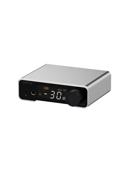 TOPPING DX1 II - DAC de birou și amplificator pentru căști 32bit 384kHz DSD256 PEQ - Argintiu