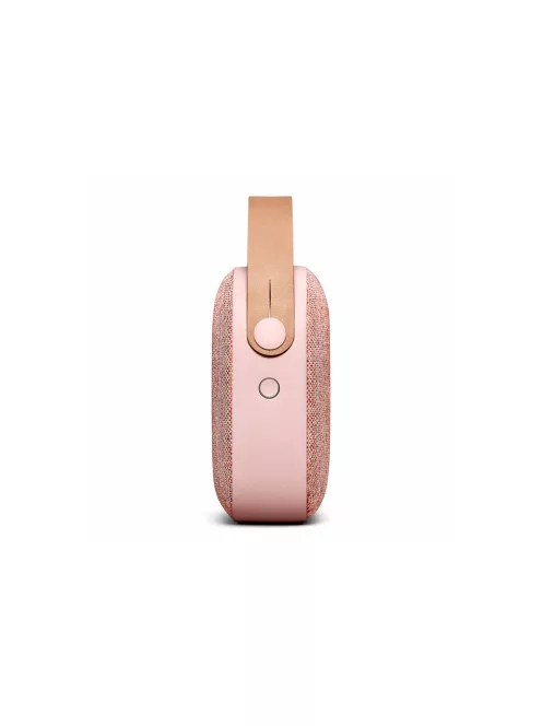 VIFA HELSINKI - Boxă stereo premium bluetooth portabilă, cu curea din piele naturală și capac din material textil din țesătură „KVADRAT” - Roz - DEMO