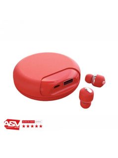   MUZIX YA AIR TWINS - Căști microfonice True Wireless Stereo (TWS) cu carcasă PowerBank de 2600mAh  - Roșu