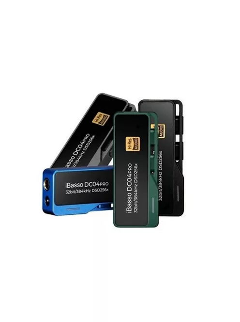 IBASSO DC04PRO - Adaptor USB Type-C FEMALE la 3,5mm Jack FEMALE și 4,4mm Pentaconn FEMALE DAC cu 32bit 384kHz PCM DSD256 - Negru