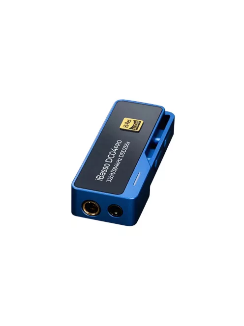 IBASSO DC04PRO - Adaptor USB Type-C FEMALE la 3,5mm Jack FEMALE și 4,4mm Pentaconn FEMALE DAC cu 32bit 384kHz PCM DSD256 - Albastru