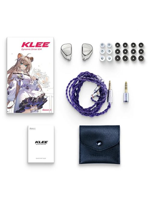 IBASSO JR KLEE - Căști In-ear monitor cu driver dinamic și cablu din cupru argintat cu 2 pini - Argintiu