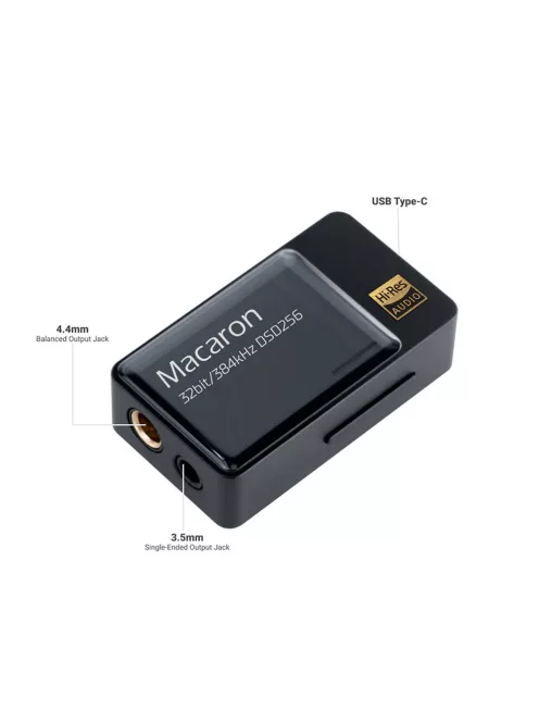 IBASSO JR MACARON - DAC portabil și amplificator pentru căști 32bit 384kHz DSD256 - Negru