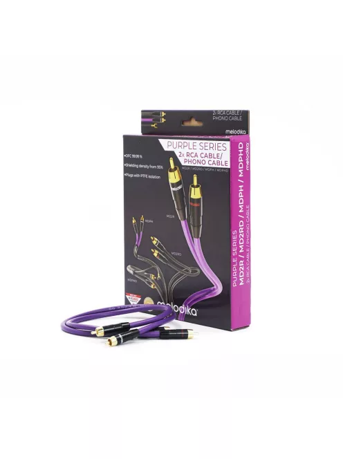 MELODIKA PURPLE SERIES MD2R - Cablu de semnal RCA M la RCA M, pereche - Violet - 3m