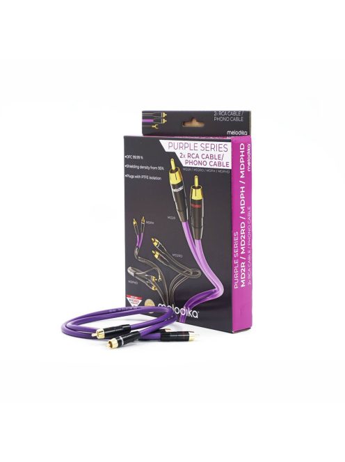 MELODIKA PURPLE SERIES MD2RD - Pereche de cabluri de semnal RCA M și RCA M direcționate - 1,5m