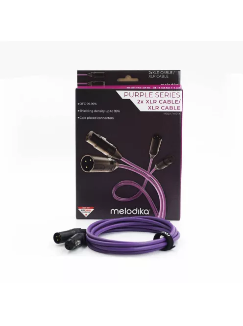 MELODIKA PURPLE SERIES MD2X - Cablu de semnal simetric XLR M și XLR F, pereche. - 1m
