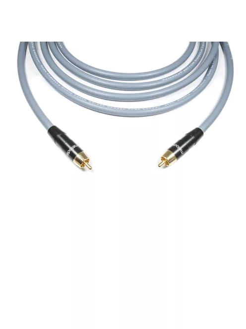 MELODIKA PURPLE SERIES MDSW - cablu de semnal pentru subwoofer 4N OFC RCA M și RCA M cu conectori placați cu aur - Gunmetal - 2m