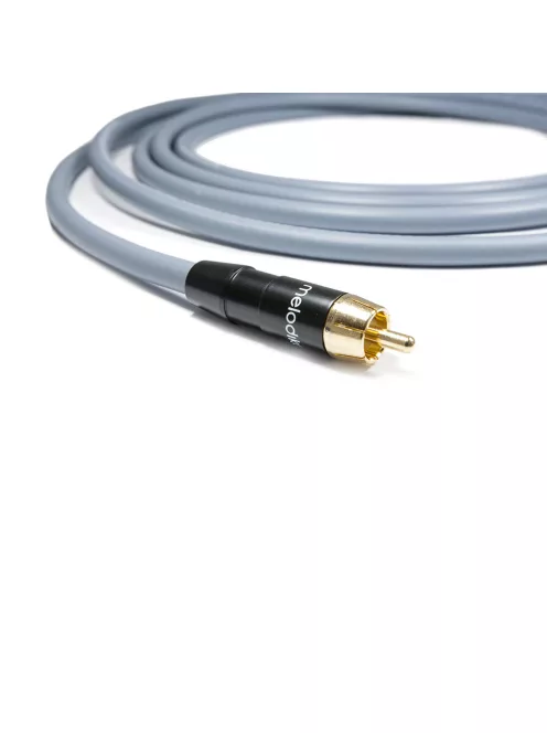 MELODIKA PURPLE SERIES MDSW - cablu de semnal pentru subwoofer 4N OFC RCA M și RCA M cu conectori placați cu aur - Gunmetal - 2,5m